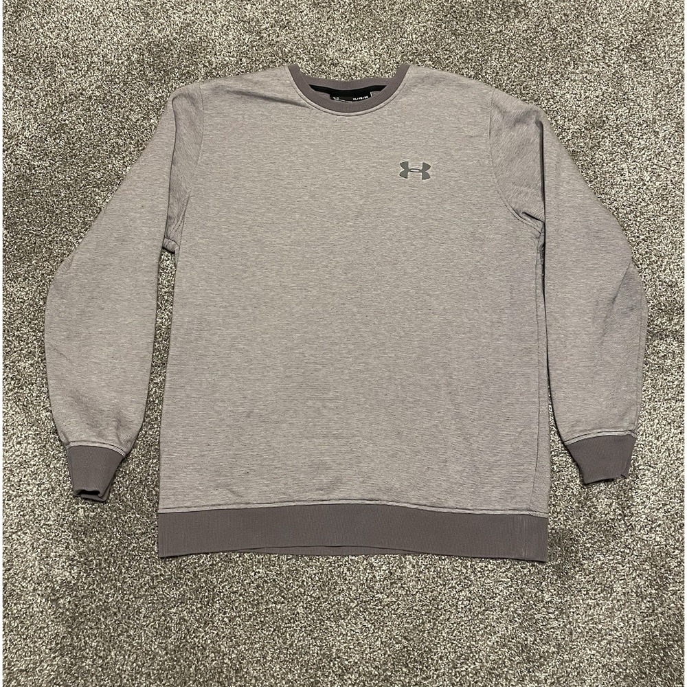 Under‎ Armour Grey Crew Neck Sweater Mens X-Large ColdGear Fitted Sweatshirt